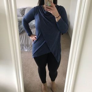 LONG SLEEVE SHIRT WITH FRONT WRAP NWT🔵